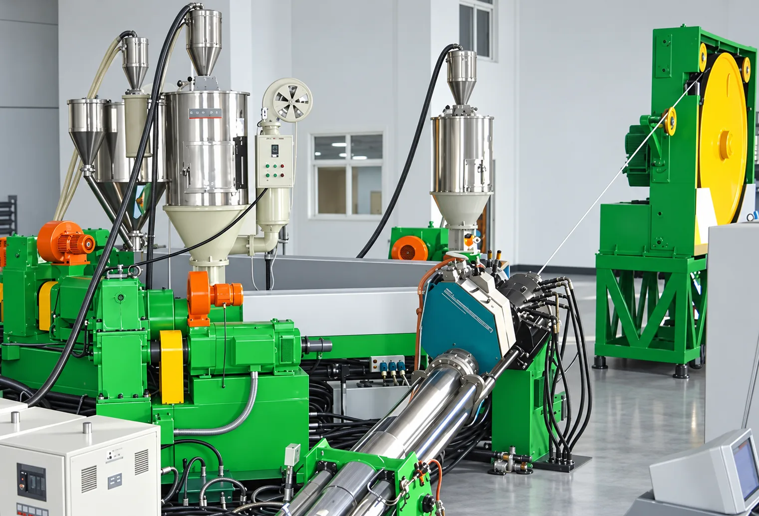 Cable manufacturing extrusion line
